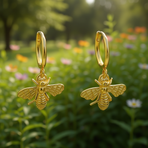 Colgante de Abeja Dorada, Chapado en Oro Amarillo, Estilo Clásico, Uso Diario, Joyería Unisex - Product Image 2