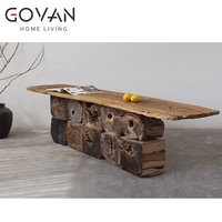 Wabi Sabi Table basse en bois antique naturel Hôtel en bois vieilli de qualité