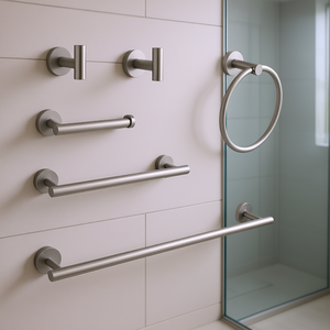 Juego de Toalleros de Acero Inoxidable de 50-60 cm con Acabado Cepillado, Diseño Minimalista para Baño, Montaje en Pared - Product Image 2