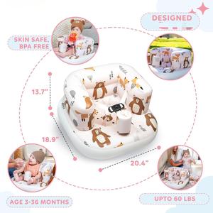 Silla inflable para bebé con arnés de seguridad, bomba incorporada y base antideslizante – Asiento para bebés de 3 a 36 meses, portátil - Product Image 2