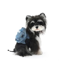 PAWSMOMENT Tas Ransel Denim Hewan Peliharaan Model Baru untuk Bichon Frise, Maltese, dan Anjing Kecil Lainnya, Tas Ransel Denim Katun untuk Anak Anjing
