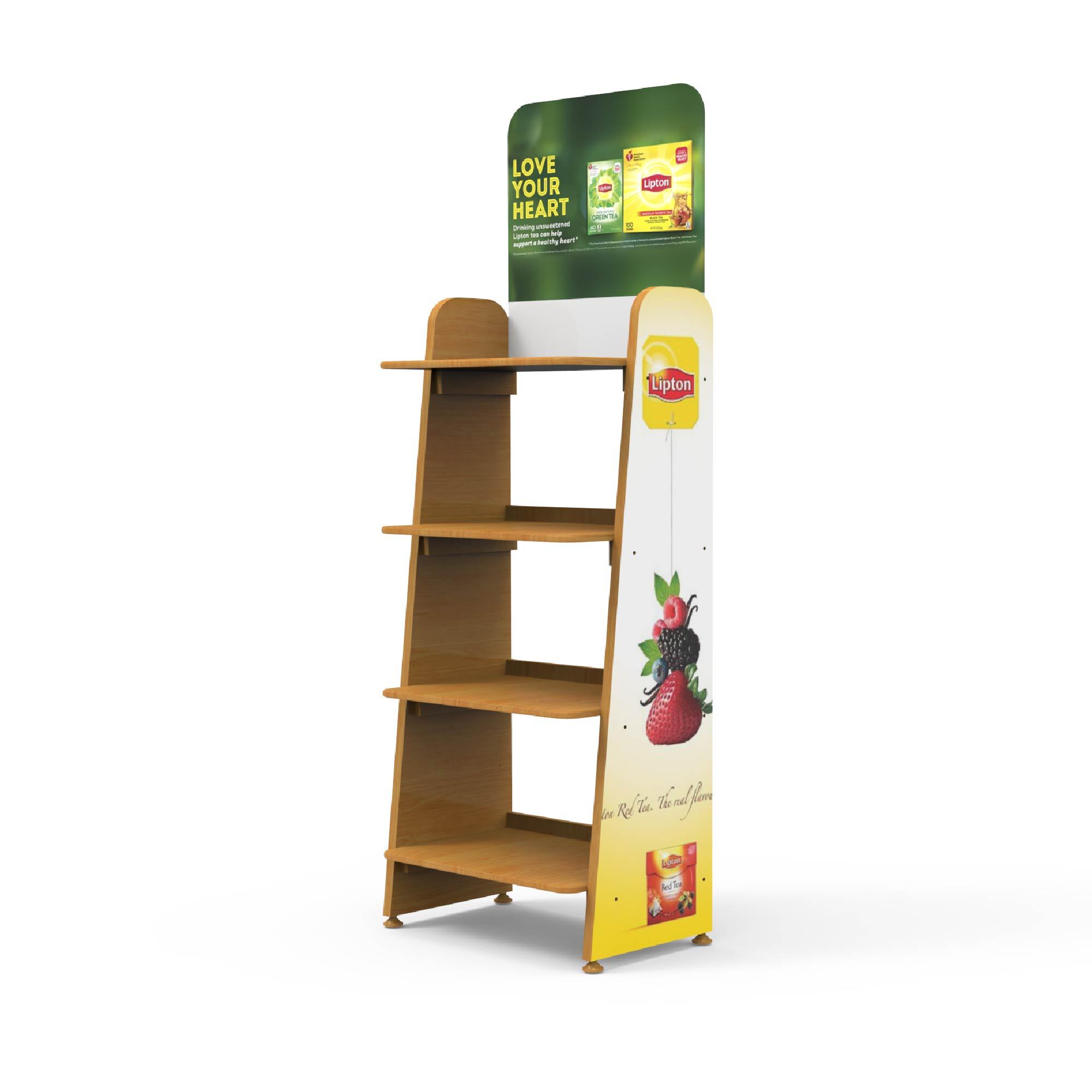 Customizable Wooden Tea Display Rack for Supermarkets for Displaying Food Cabinets and Wooden Displays — view 3