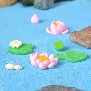 Lotus Leaf Series Micro Landscape Fish for Decoration Small Ornaments Lotus Pod Resin Flower Charms - Product Image 3