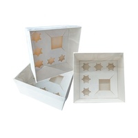 Nouvelle boîte à gâteau en papier carton blanc avec couvercle de fenêtre transparent boîte à pâtisserie pliante personnalisée de qualité alimentaire étanche à l'huile