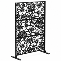 Panneau décoratif autoportant en métal découpé au laser, style Art Déco, pour clôture d'intimité extérieure, idéal pour terrasse, piscine, jardin et balcon