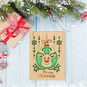 Nhà Máy Cắt Laser Dịch Vụ Tre Thiệp Chúc Mừng Thân Thiện Với Môi Tùy Chỉnh Gỗ Thủ Công Mỹ Nghệ Quà Tặng Cho Giáng Sinh Đám Cưới Và Lễ Hội - Product Image 6