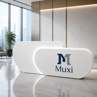 Nouvelle Arrivée 2026 – Comptoir de Réception Lumineux LED Créatif en Forme de Capsule Blanche pour Bureau et Zone d'Accueil