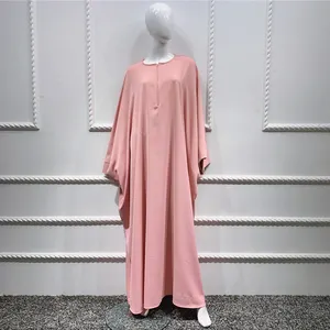 2023 Ramadan Muslim Women Long Dress Chic Abaya Dubai Turkey Islam Clothing Kaftan Robe Abayat Black/Blue/Green/Pink/Brown Color