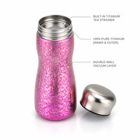 Termos Saku Mini Titanium Murni 230ml Cangkir Vakum Terisolasi Dengan Infuser Teh Penahan Panas Untuk Kantor Perjalanan Rumah