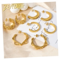 Bijoux de luxe tendance, plaqué or 18 carats, acier inoxydable, forme personnalisée, cœur CC, boucles d'oreilles pendantes épaisses, certifiées GDTC