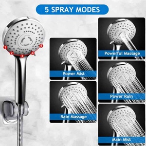 8 Inch Large Square Chrome Polished Rainfall Showerhead High Pressure Adjustable Handheld Shower Head Extension <b>Arm</b> Apartment - Product Image 3