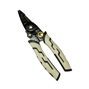 Wire Stripping Pliers 1/2 In Jaw Industrial Grade Nickel Chromium Steel Beige Handle Electrician <b>Tool</b> - Product Image 1