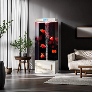 <span class=keywords><strong>Aquarium</strong></span> vertical en verre ultra-blanc de luxe, écologique, de haute qualité, directement de l'usine, <span class=keywords><strong>aquarium</strong></span> en cristal doré, petit/moyen format - Product Image 2
