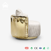 Canapé et fauteuil sur mesure au design artistique moderne, fauteuil en laiton doré pour projets hôteliers et villas de luxe, solution tout-en-un