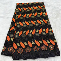 Vente en gros de tissu brodé de haute qualité en dentelle de style africain en coton pressé à chaud technique de diamant tricoté en polyester pour filles