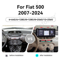 Foforfor Autoradio GPS avec écran tactile Android 15 de 12,3 pouces pour Fiat 500 2007-2024 avec CarPlay sans fil et Android Auto
