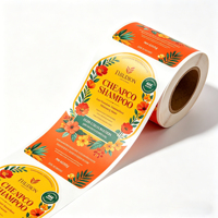 Étiquettes adhésives incurvées personnalisées à bordure dorée, écologiques, résistantes à l'huile, recyclables, pour cosmétiques et shampoings, forte adhérence, vente en gros