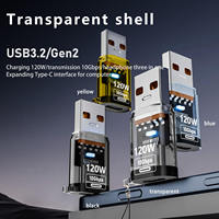 Recién lanzado PD 120W macho C hembra adaptador 10Gbps conversión rápida de datos USB3.2 conector para ordenador portátil OTP AC