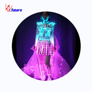 मिस्र के यूरोपीय रंगीन उदय आईएसआईएस पंख पेट चमकदार एलईडी चरण नृत्य पोशाक - Product Image 1