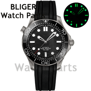Montre mécanique analogique pour homme personnalisable DIY 41 mm en acier inoxydable, mouvement NH35A, date à 6 <span class=keywords><strong>heures</strong></span>, bracelet en caoutchouc, lunette rotative - Product Image 6