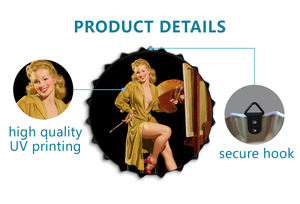 酒吧装饰啤酒瓶盖金属锡标牌中国工厂直销啤酒瓶盖锡板装饰金属海报 - Product Image 5