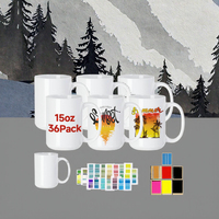 DDP vente en gros 15 oz porcelaine créative à large ouverture blanc logo personnalisé imprimé sublimation tasse en céramique vierge tasses à café avec logo