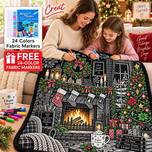 Custom Christmas DIY Coloring Blanket Washable Reusable Soft <b>Flannel</b> Fleece Graffiti Blanket Family Christmas Gift for Kids - Product Image 2