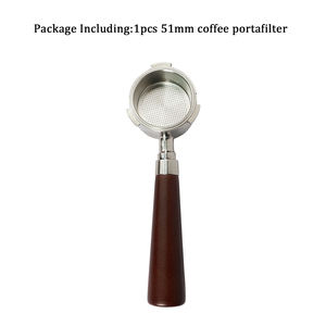 Portafiltro de café de fábrica china, tienda AM, <span class=keywords><strong>mango</strong></span> de madera, máquina de café expreso sin fondo de acero <span class=keywords><strong>Delonghi</strong></span>, 1 Uds. - Product Image 6