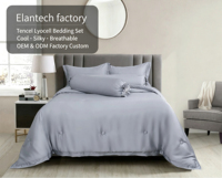 Ensemble de literie en tissu Tencel Lyocell 100% OEKO-TEX, housse de couette, drap de lit, ensemble de literie pour lit king-size