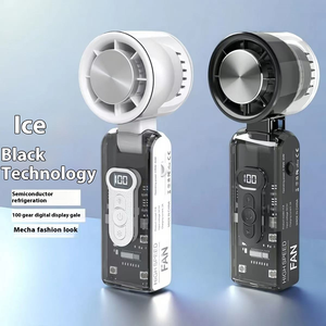 Hoge snelheid turboventilator met LED-verlichting, oplaadbare draagbare handventilator, LED-display, opvouwbare persoonlijke koelventilator - Product Image 5