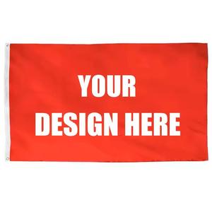 Ánh nắng mặt trời Tùy Chỉnh polyester mỏng màu xanh dòng USA đen trắng Polyester tùy chỉnh cờ hai mặt logo không có cực - Product Image 1