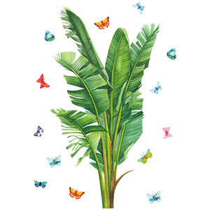Verde tropicale foglia di palma <span class=keywords><strong>piante</strong></span> stampate autoadesive PVC adesivo <span class=keywords><strong>da</strong></span> <span class=keywords><strong>parete</strong></span> soggiorno per casa ristorante elegante e Versatile arte della <span class=keywords><strong>parete</strong></span> - Product Image 1