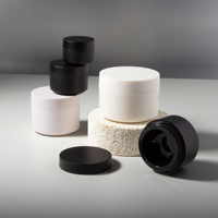 Pot en plastique PP noir vide de 5 ml, 10 ml, 15 ml, 17 ml, 30 ml, 50 ml, pot vide pour crème corporelle, pot pour beurre corporel, récipient vide pour gommage corporel