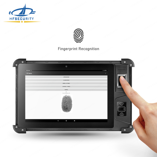 HFSecurity FP08 IP65 Waterproof Androi13 8inch Touch Screen Biometric Fingerprint Tablet Mobile with SDK
