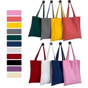 Grosir tas Tote kanvas kapasitas besar ramah lingkungan tas belanja Logo kustom untuk penggunaan sehari-hari - Product Image 4