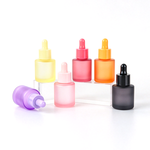 Flacon compte-gouttes en verre givré coloré de 20 ml avec bouchon en plastique, couleurs macaron, pour cosmétiques - Product Image 2