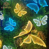 Éclairage paysager extérieur LED dynamique en forme de grand papillon, résistant à la pluie, pour mariage et fête, vente en gros