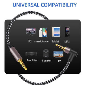 <span class=keywords><strong>Cable</strong></span> de Audio de 20 pies y 3,5mm, ángulo recto de 90 grados, trenzado de nailon chapado en oro, HiFi, estéreo <span class=keywords><strong>auxiliar</strong></span>, <span class=keywords><strong>cable</strong></span> macho-Macho, HiFi de alta calidad - Product Image 3