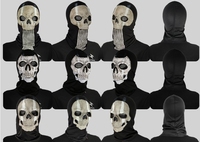Masque facial en silicone unisexe avec crâne fantôme, couvre-chef cosplay en latex, accessoire de mascarade élégant pour la fête d'Halloween