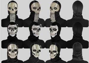 Masque facial en silicone unisexe avec crâne fantôme, couvre-chef cosplay en latex, accessoire de mascarade élégant pour la fête d'Halloween - Product Image 3