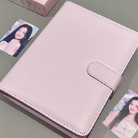 Classeur Porte-Photocartes en Cuir PU A5 à Fermeture Éclair TCG, Albums Photo K-Pop Macaron, 4 Poches, 80 Cartes