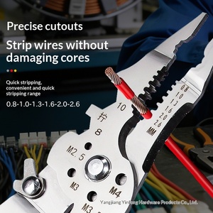 Key plate stainless steel multi-function <b>wire</b> <b>stripper</b> electrician special cable stripping <b>wire</b> winding all-in-one pliers tool - Product Image 2