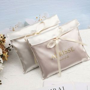 Bolsa de Almacenamiento de Cosméticos y Extensiones de Cabello con Logotipo Personalizado, Bolsa de Regalo de Seda de Lujo, Bolsa de Satén para Guardar Pelucas - Product Image 4