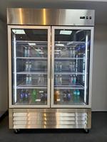 Réfrigérateur commercial vertical haut de gamme en acier inoxydable, double zone de température, multi-portes, pour restaurant gastronomique