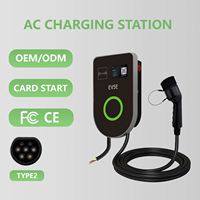 Station de recharge pour véhicules électriques murale de type 2 AC 7 kW, CE ROHS UKCA, 7 kW 11 kW 22 kW, chargeur mural intelligent avec contrôle par application pour la maison