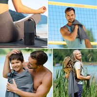 Serviette de bain en microfibre au design personnalisé Serviette de gym pour l'entraînement avec bande élastique Serviette de fitness