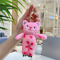 Nouvelle Peluche Chat à Pois en Coton PP Ultra Doux Certifiée EN71, Accessoire de Mode à Suspendre, Porte-clés Unisexe