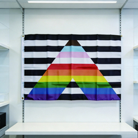 Drapeau de la fierté LGBTQ+ et des alliés droits, 3x5 pieds, polyester, arc-en-ciel, bannière de soutien pour l'affichage intérieur et extérieur