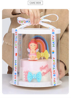 Boîte à gâteau ronde transparente 10 pouces 12 pouces Boîtes d'emballage de gâteau d'anniversaire