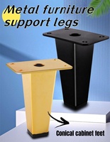 Pieds de meubles coniques carrés en acier laminé à froid pour salle à manger cuisine Table de chevet Table basse meuble TV canapé Support jambe matériel